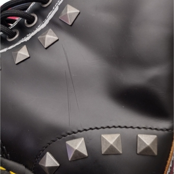 Dr. Martens 1460 Stud Leather Black Rolled Vintage Smooth Boots - Picture 10 of 11